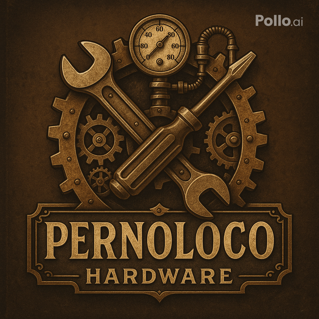 crear un logo de mi tienda PERNOLOCO que es una ferreteria